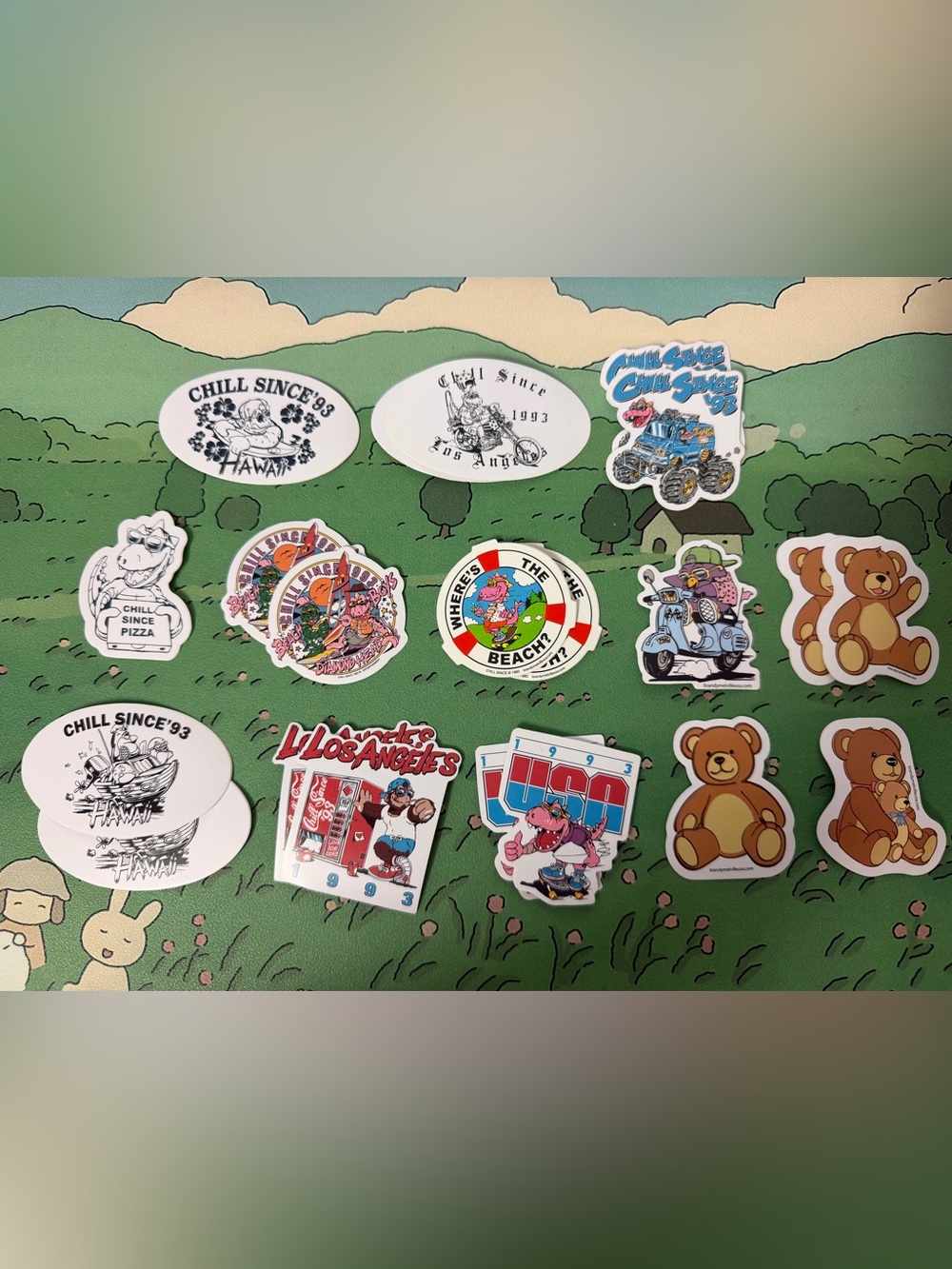 Brandy Melville Chill Since Sticker Pack - Assorted Cartoon Designs